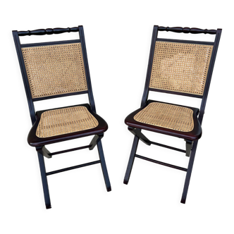 Canning and wood folding chairs