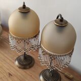 Pair of bedside lamps with grapevines