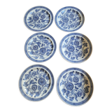 Set of 6 flat plates Ridgway Jacobean