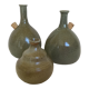 Trio of ceramic soliflore vases La Meuse