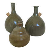 Trio de vases soliflores céramique pottery la meuse