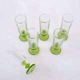 Set of six glasses, Italian design, 1970s, made in Italy