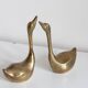 Pair of vintage brass swans