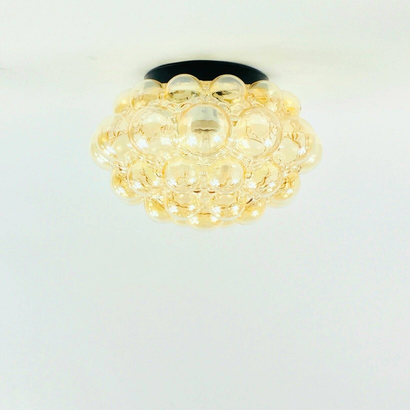 Grand plafonnier en verre à bulles de style Mid-Century Modern par H. Tynell, années 1970