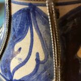 Bonbonnière grès bleue et blanche