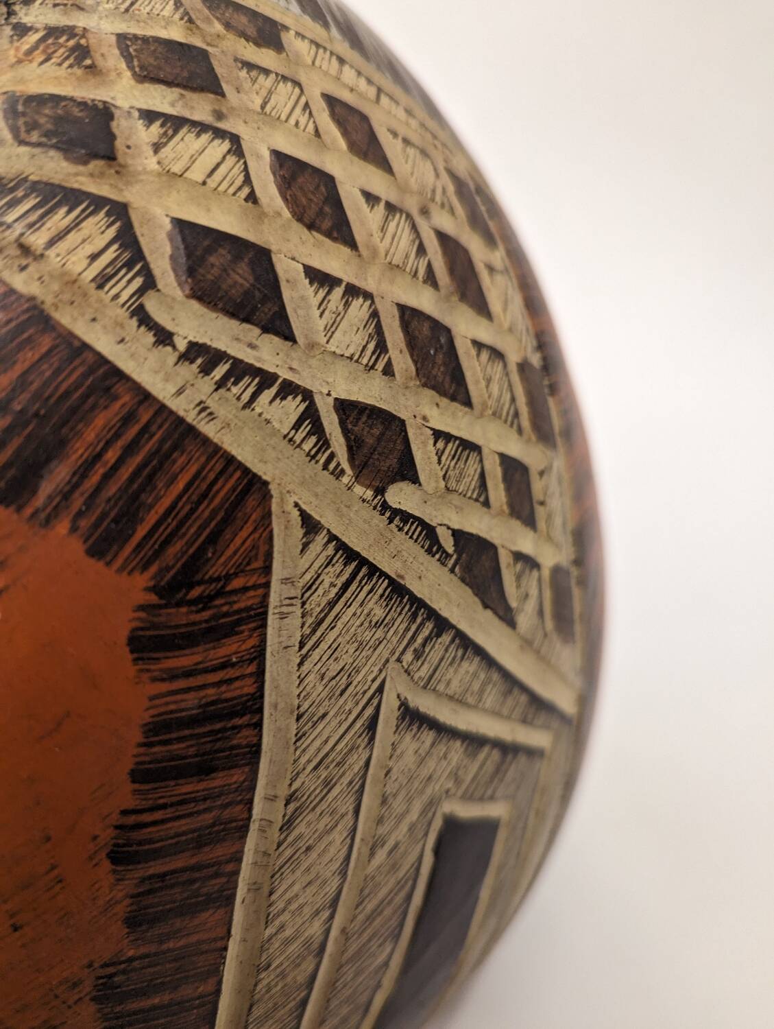 Large vintage ceramic vase abstract decor