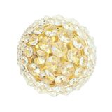 Mid Century Crystal Glass & Gilt Brass Wall Lamp from Palwa, Germany, 1970s