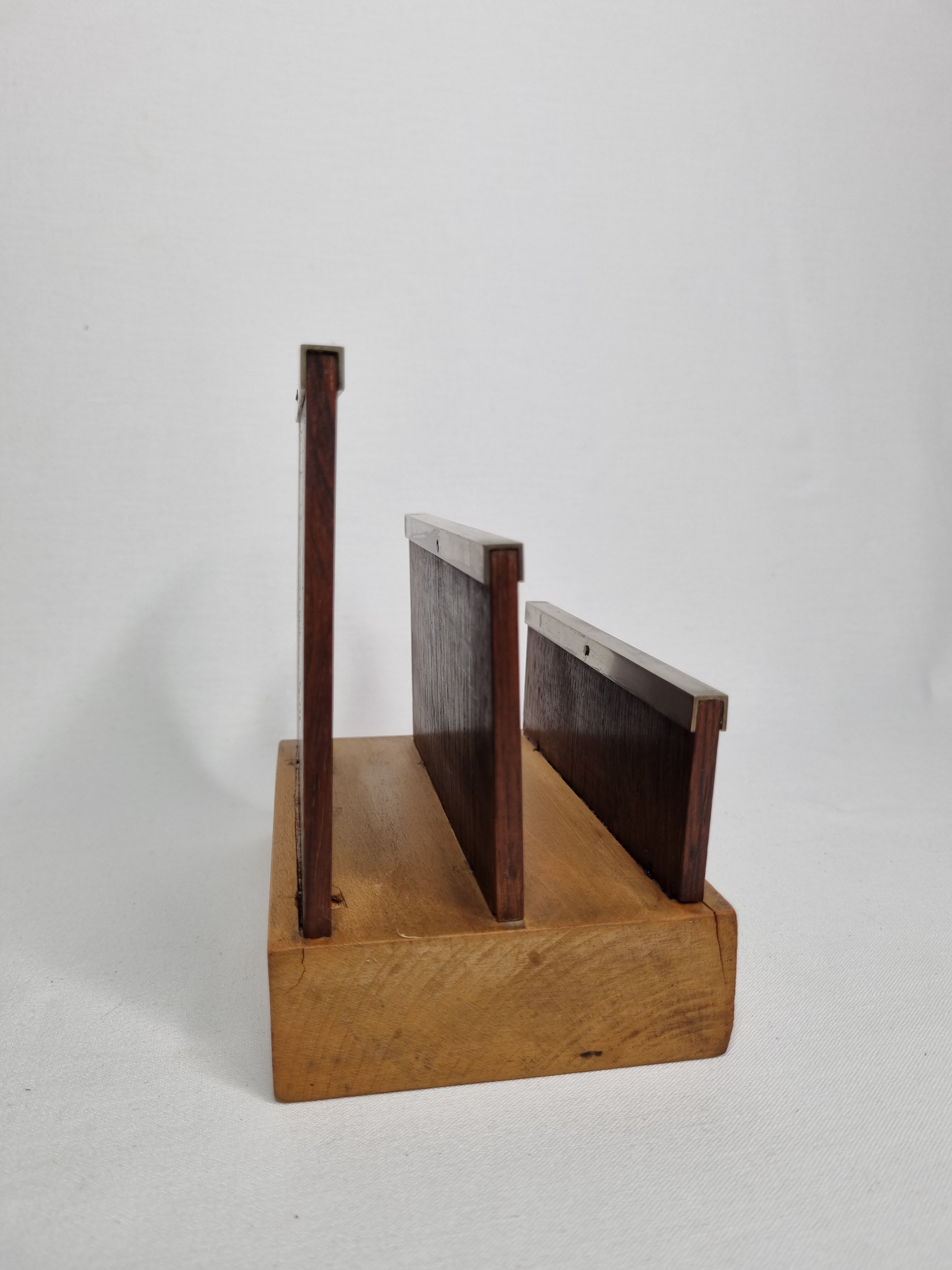 Art Deco letter carrier in precious wood and metal