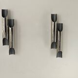 Paire d’appliques doubles vintage en métal chromé par Delightfull Galiano