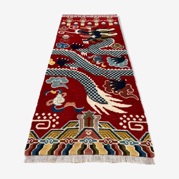 Ningxia, five-claw dragon carpet, Circa 1920
