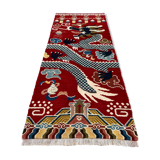 Ningxia, five-claw dragon carpet, Circa 1920
