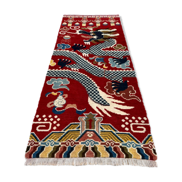 Ningxia, five-claw dragon carpet, Circa 1920