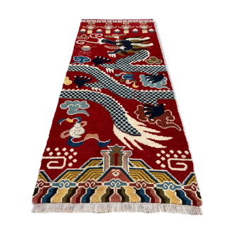 Ningxia, five-claw dragon carpet, Circa 1920