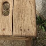 Vintage workshop stool in solid wood – sandblasted