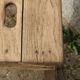 Vintage workshop stool in solid wood – sandblasted
