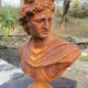 Cast iron bust of a 19th century roman woman