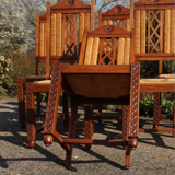 Lot 6 vintage chairs in mulched and carved wood
