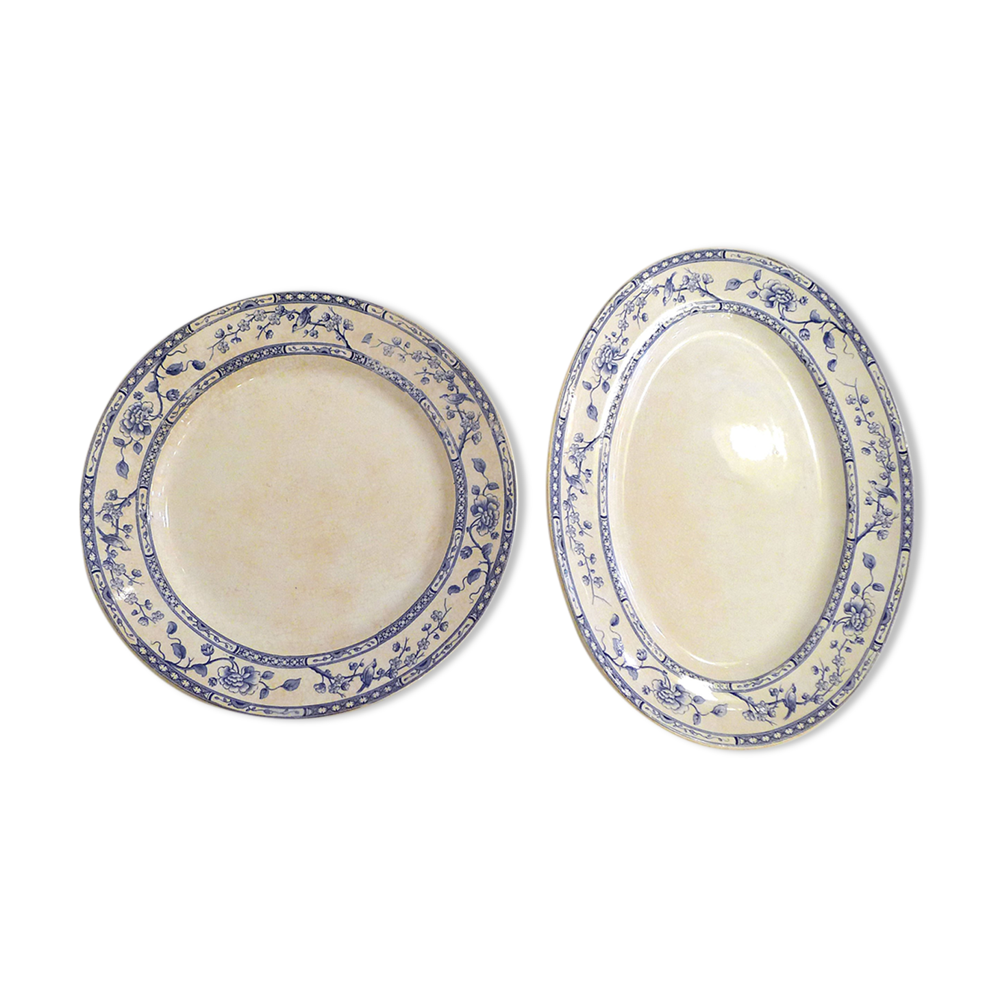 Paire de plats Creil & Montereau
