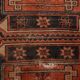 Tapis persan vintage rouge et noir 3x9, 103x287 cm