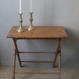 Folding bamboo side table retro 50s bohemian country decoration console furniture entrance