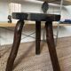 Brutalist wooden tripod stool