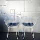 Pair of dining chairs 420 by Harry Bertoia for Knoll International, 1970s.