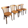 Ensemble vintage de 4 chaises bistrot françaises par Baumann & Luterma, bois de hêtre, années 1950