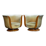 Pair of Art Deco armchairs 1930 "Le Malandre"
