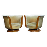 Pair of Art Deco armchairs 1930 "Le Malandre"