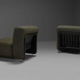 Set of two fabric and fiberglass easy chairs by Alberto Rosselli for Saporiti