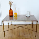 Brass marble coffee table 60s