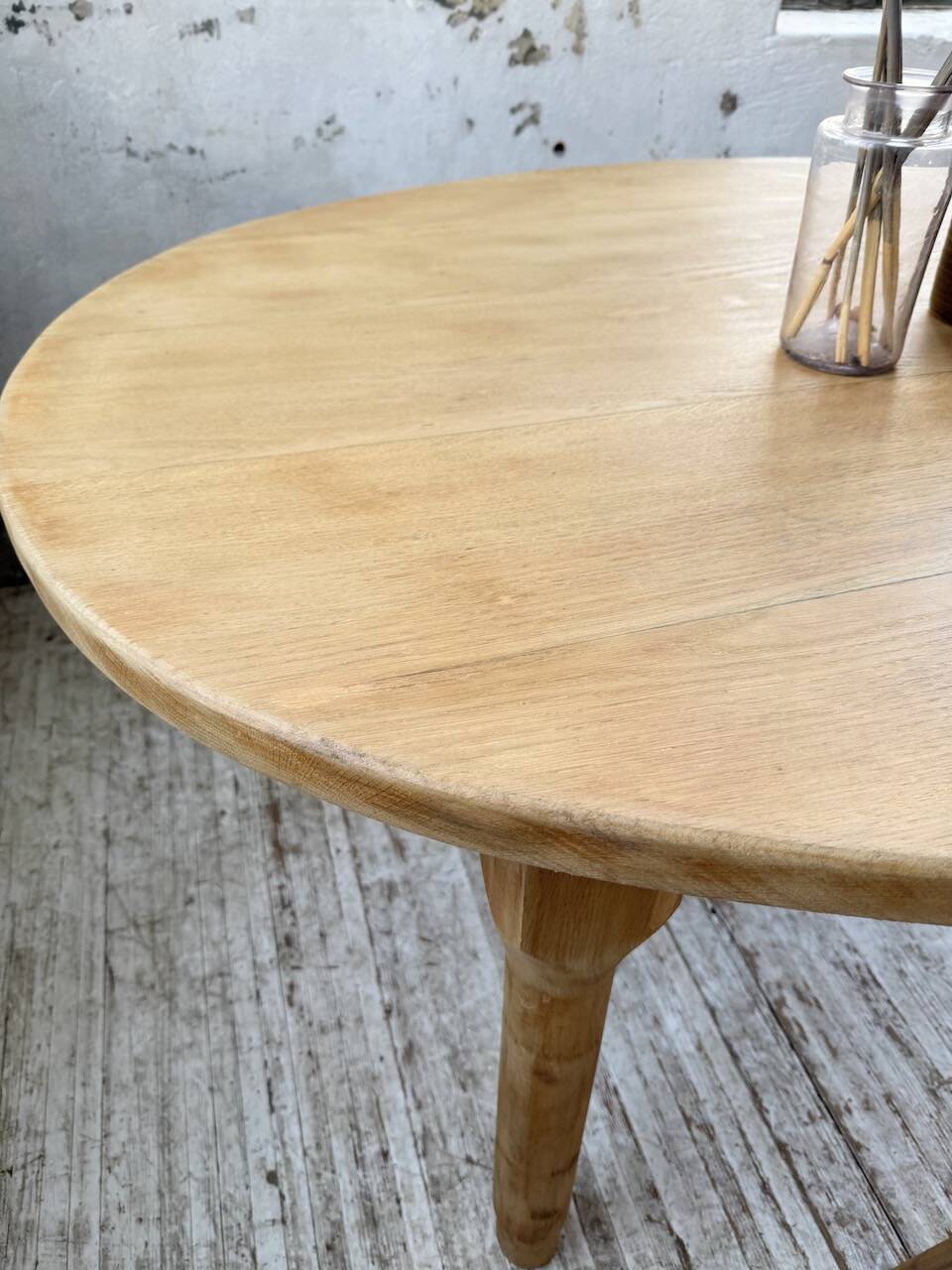 Oval farmhouse table oak 1960