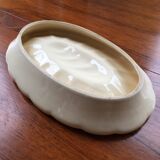 White and gold ceramic plate