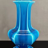 Important Porcelain Lamp with Blue Crackle Enamel, France, Circa 1940