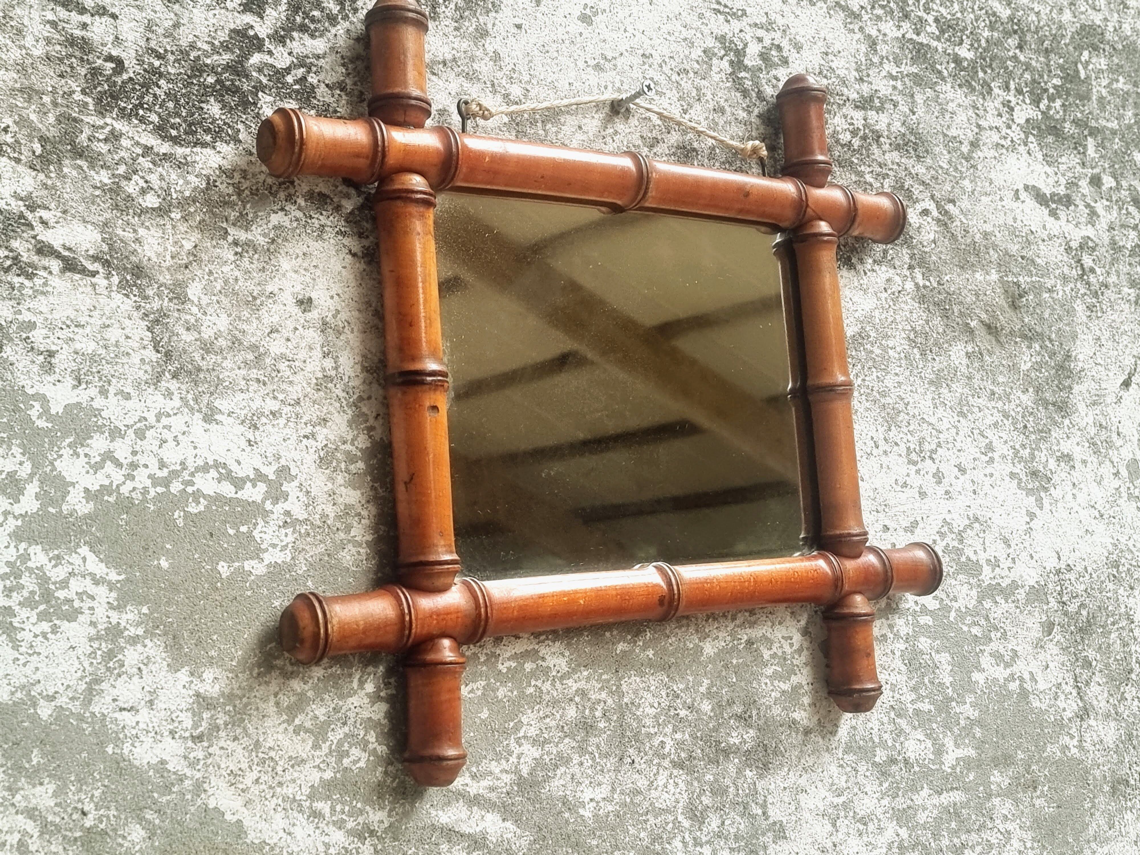 Antique mirror faux bamboo French wall mirror