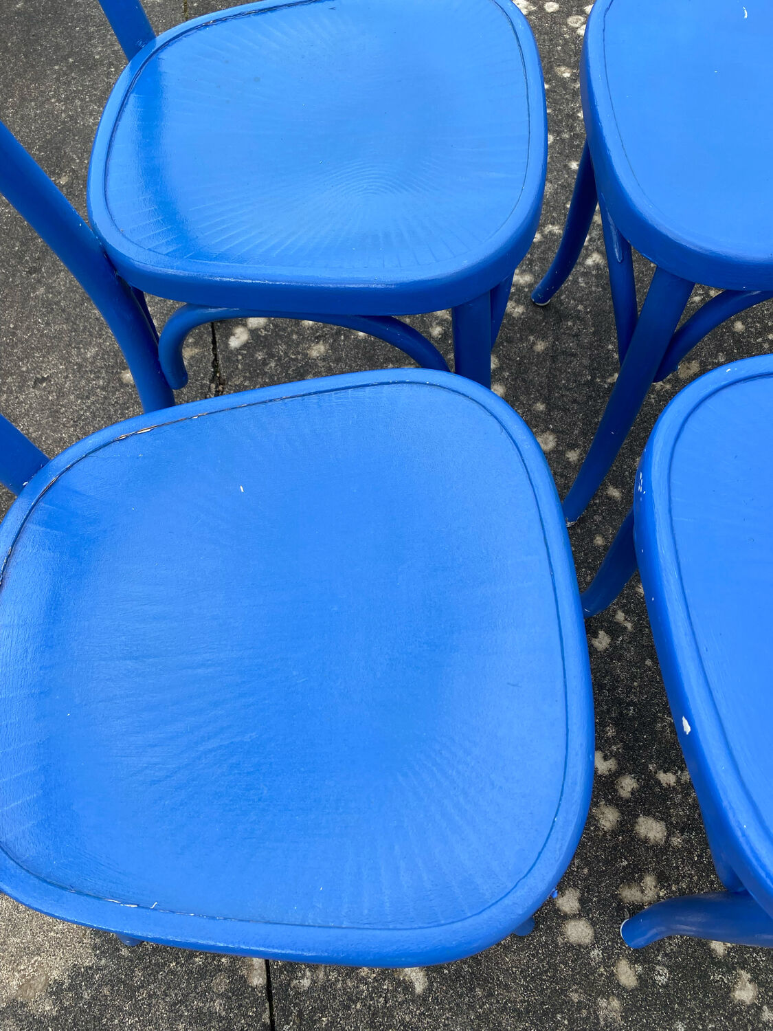 Set of 4 blue bistro chairs