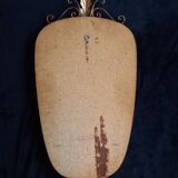 Mirror set and wall lamp in gold metal by deknudt, 1960s