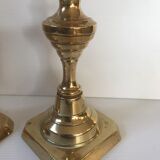 Pair of Victorian candle holders in gilded bronze