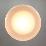 Mid-century italian chrome and opaline pendant lamp
