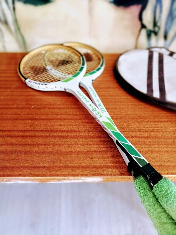 Pair of vintage badminton rackets