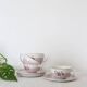 Set of 4 cups and sub-cups Moulin des Loups, vintage