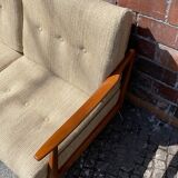 Canape daybed of the 60s in wood and wool