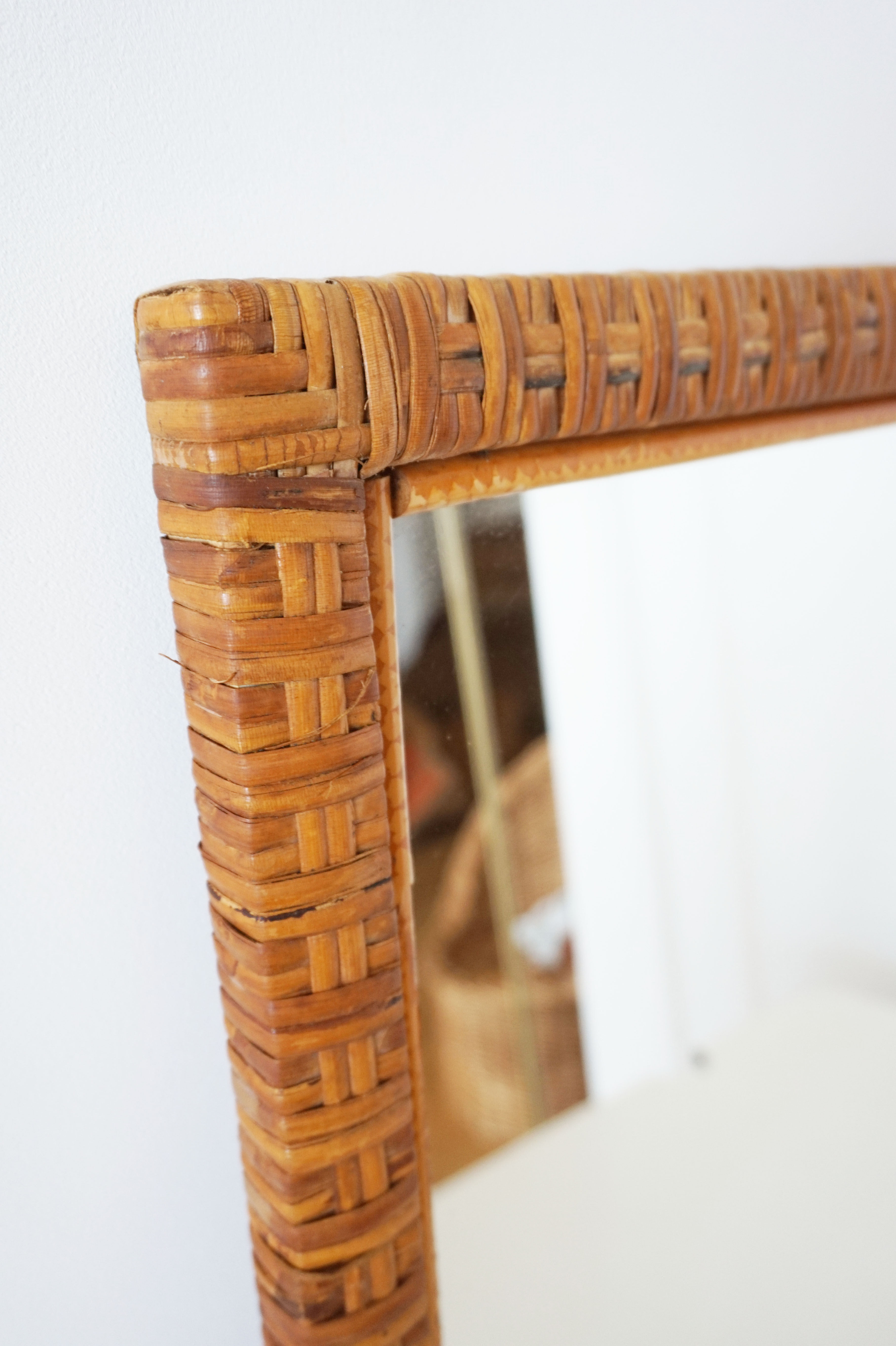 Vintage rattan mirror