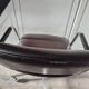 Vintage strafor brown leather armchair with casters