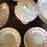 Set of 4 hollow plates red iron earth, Boulenger Choisy the King