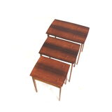 Danish vintage rosewood nesting tables / set of 3 side tables made in the 60s