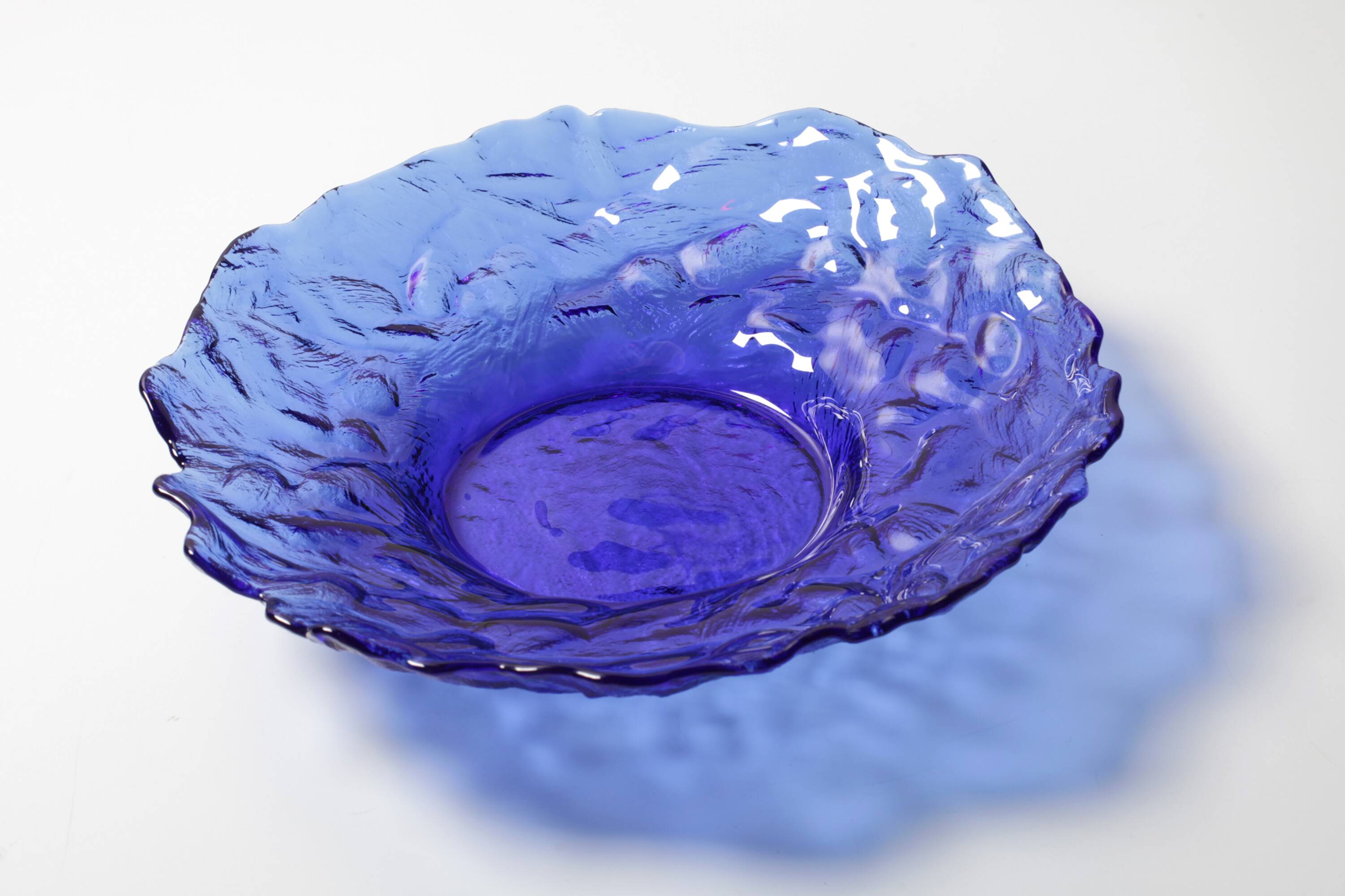 Cobalt Blue Glass Bowl by Uno Westerberg / Pukeberg / Sweden / 1970s