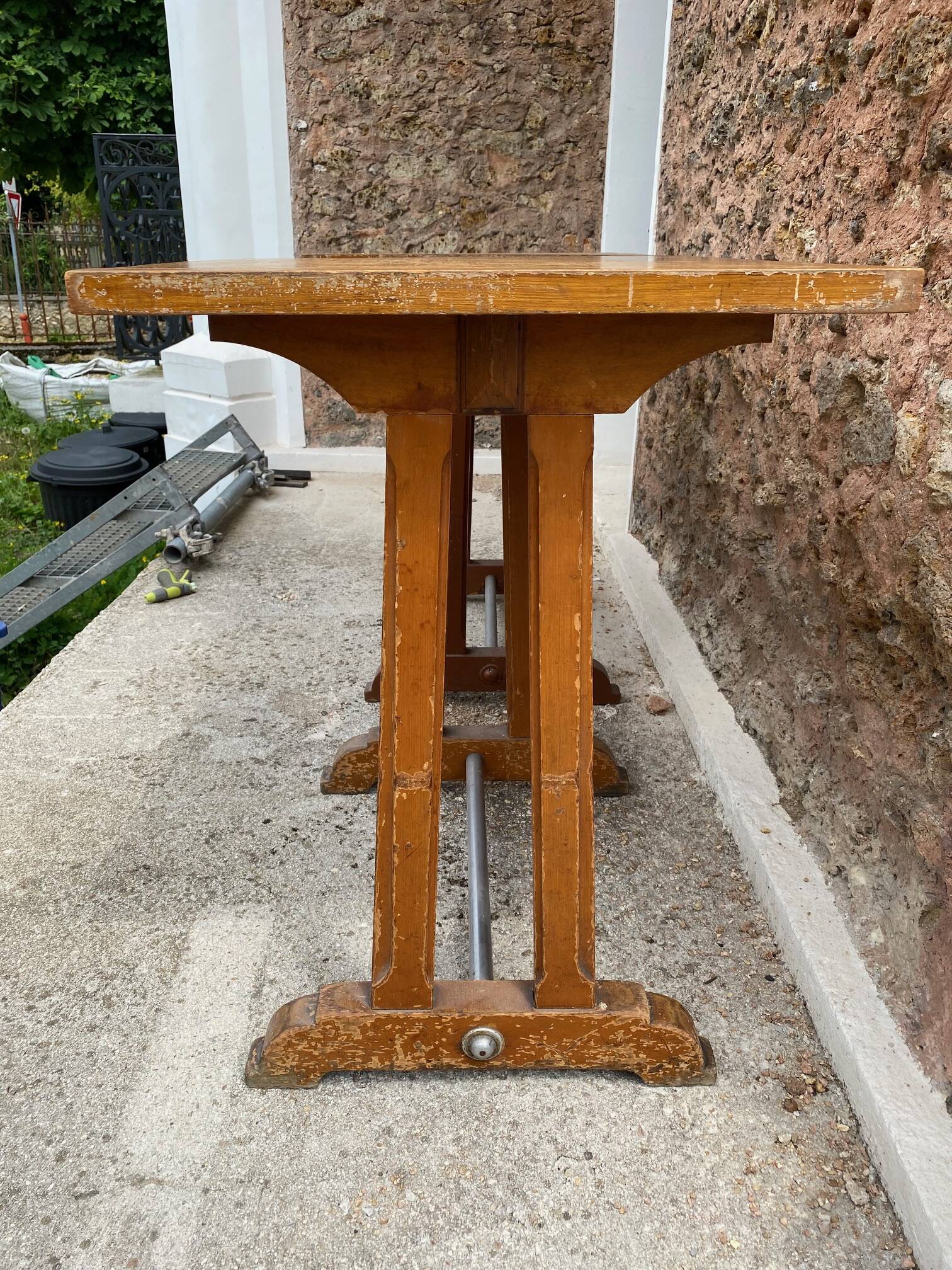 Vintage wooden bistro table