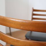 6 Scandinavian beech skai chairs