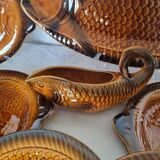 French ceramic dinnerware and plates set sarraguemines 1970s